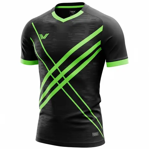 Black and Neon Green Soccer Uniform Design