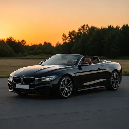 Luxurious Black Convertible Car at Sunset | Elegant Design