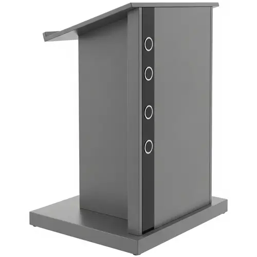 Gray Plastic Cuboid-Shaped Lectern with Pulpit & Buttons