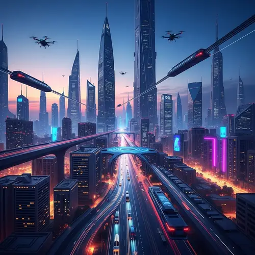 Futuristic Riyadh Cityscape: A Cyberpunk Vision