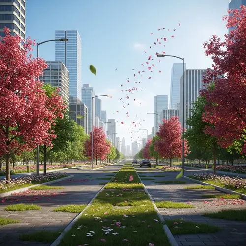 Urban Landscape Infused with Natural Elements