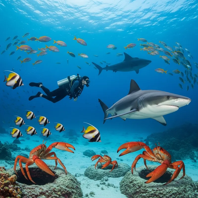 Exploring the Enchanting Underwater World with Sharks and Tropical Fish