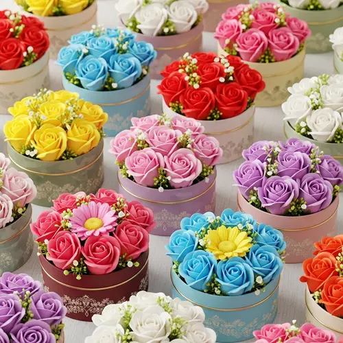 Elegant Soap Flower Gift Boxes | Vibrant & Calm Hues