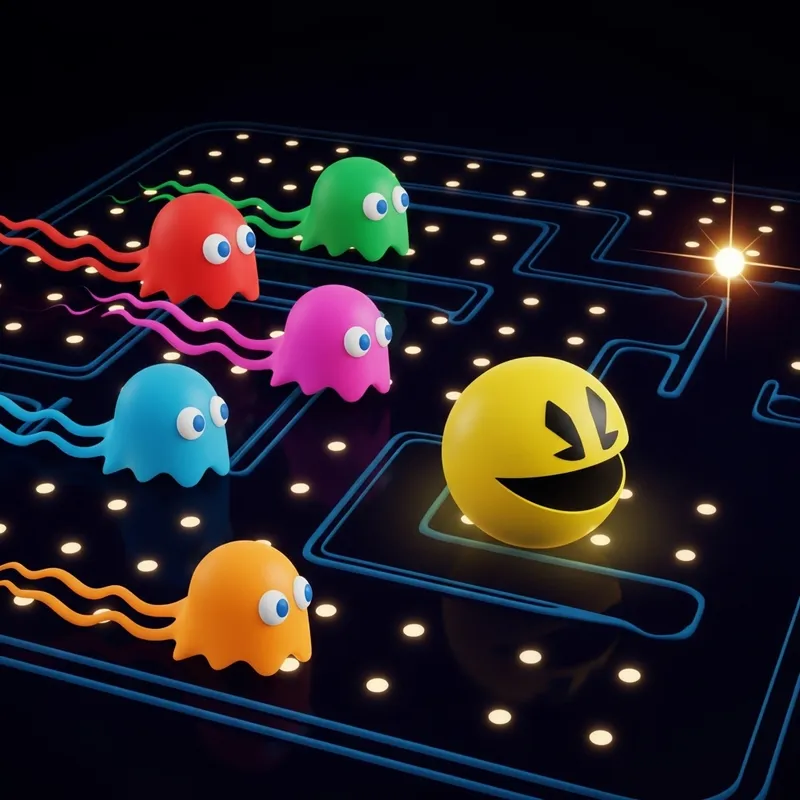 Exciting Pacman Adventure in a Mysterious Maze Exciting Pacman Adventure in a Mysterious Maze