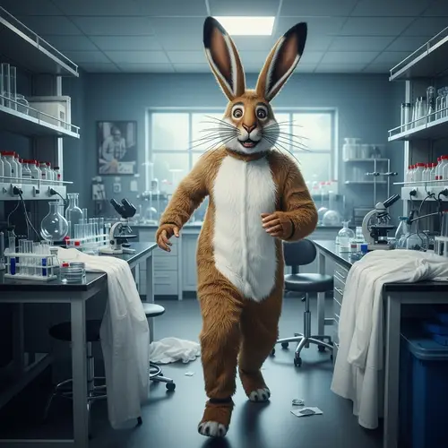 South Asian Male in Hare Costume Escapes Laboratory | Unconventional Experiment