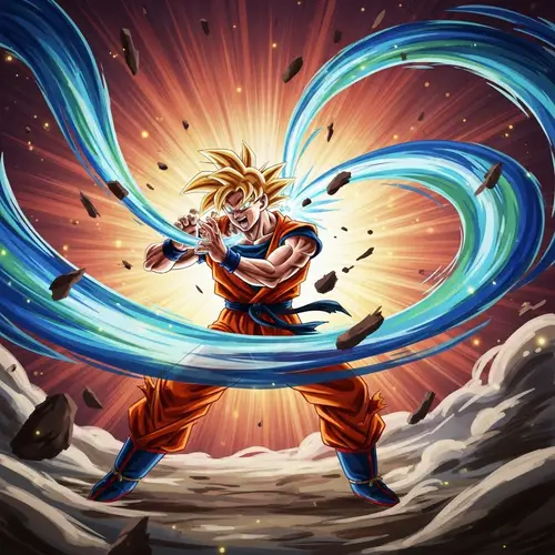 Ultra Instinct Goku - Epic Battle Scene with Vibrant Colors