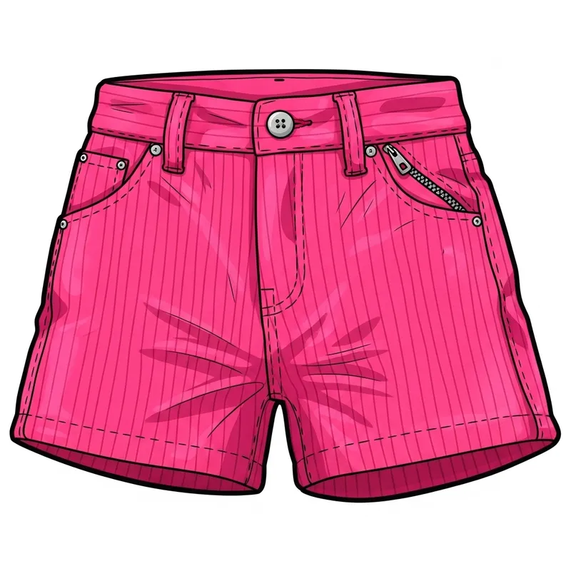 Short Pink Corduroy Shorts | Cartoonish Style Short Pink Corduroy Shorts | Cartoonish Style
