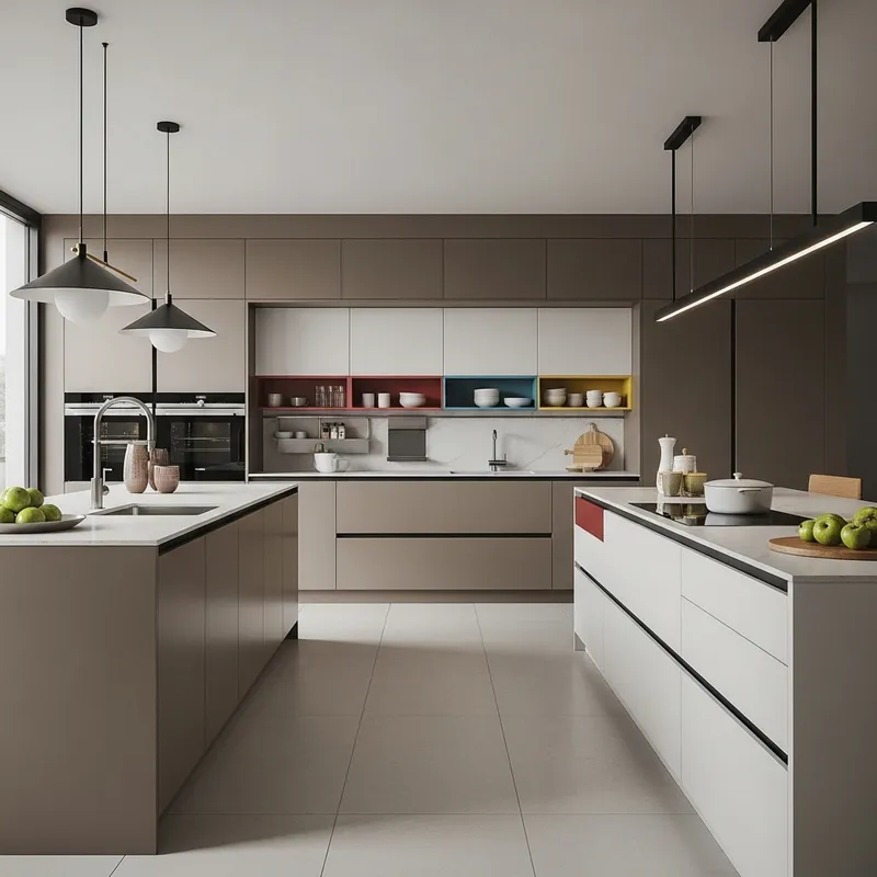 Sleek 7'0 x 10'0 Modern Kitchen Design with Earth Tones