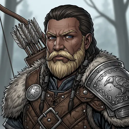 Viking-Inspired D&D Hunter Headshot Illustration