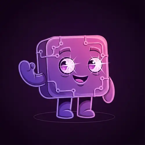 Neon Cartoon AI Character: Witty & Optimistic
