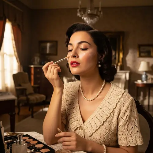 Vintage Glamour Style Makeup in a Radiant Room