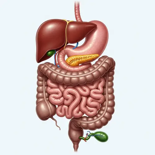 Detailed Human Digestive System Illustration