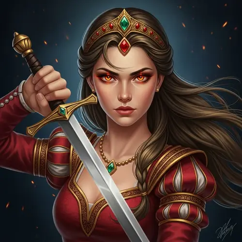 Fierce Princess - Renaissance Inspired Digital Painting