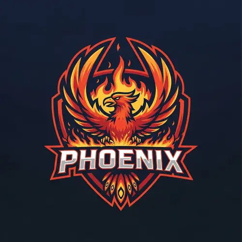 Phoenix Hockey Team Emblem Design | Resilient Phoenix Bird Icon