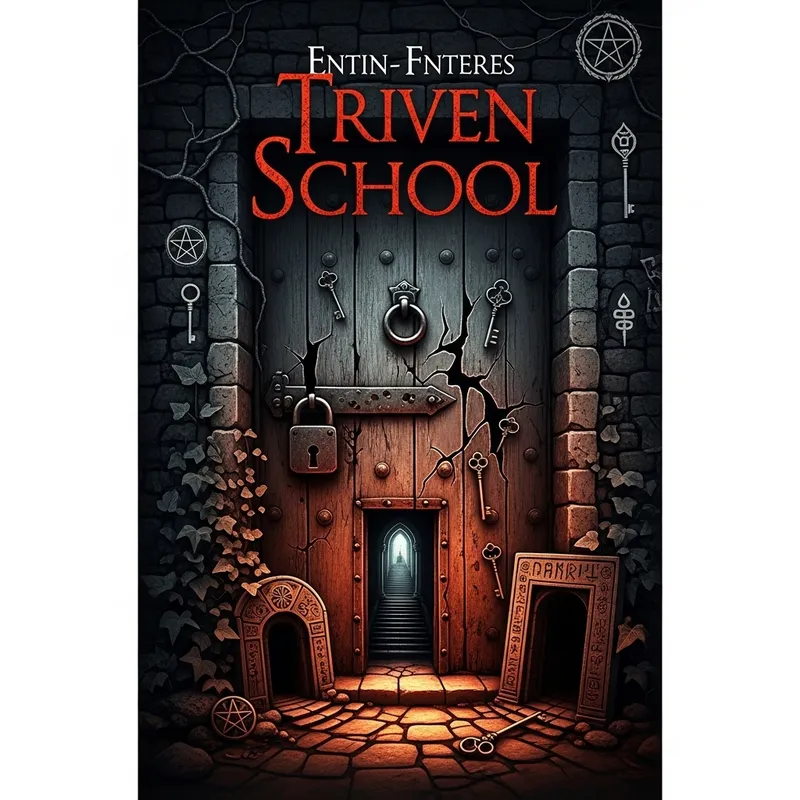 Mysterious School Gateway - Dark Fantasy Book Cover Design