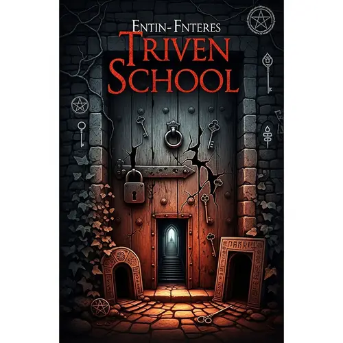 Mysterious and Dark School Entrance - Fantasy Book Cover Design