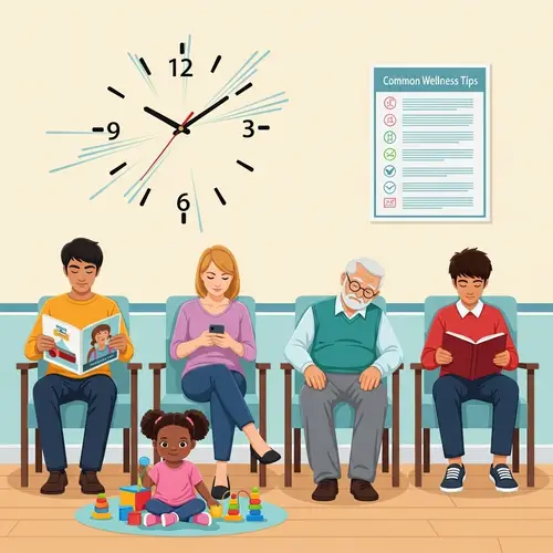 Diverse Patient Waiting Room Experience - Healthcare Clinic Scene