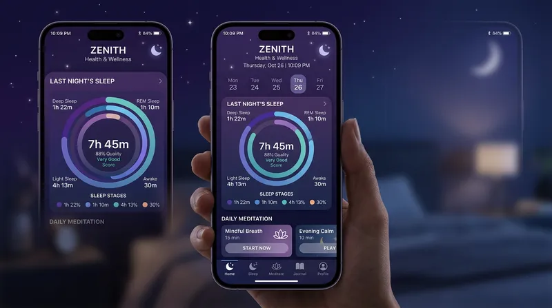 Wellness App UX Design: Sleep & Meditation Tracking