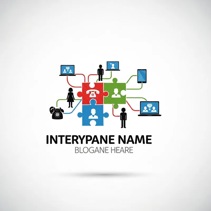 Interconnected Devices & People Logo Design Interconnected Devices & People Logo Design