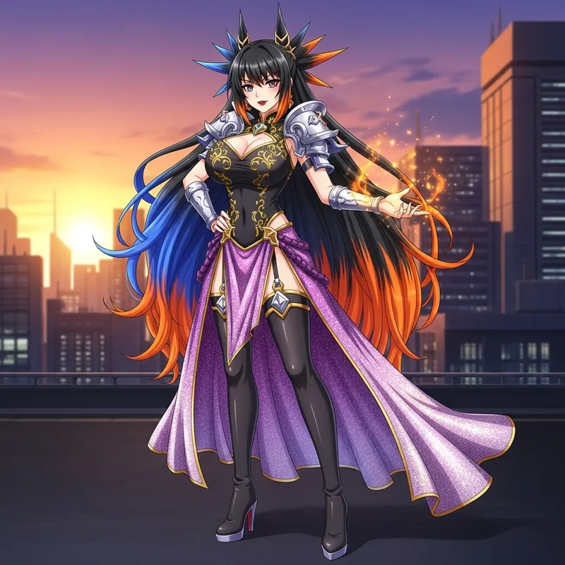 Bold Anime Character with Exaggerated Bust