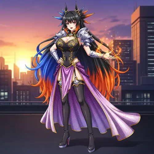 Bold Anime Character with Exaggerated Bust