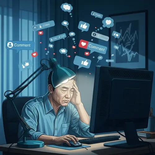 Metaphorical Pressure of Social Media Illustration