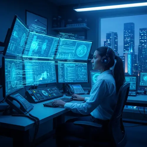 Futuristic High-Tech Control Room | Cybersecurity Expert Analysis