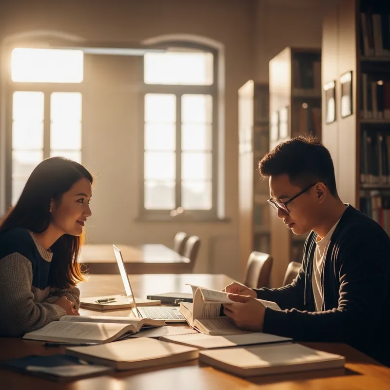 Vietnamese Student Looking at Another Vietnamese Student