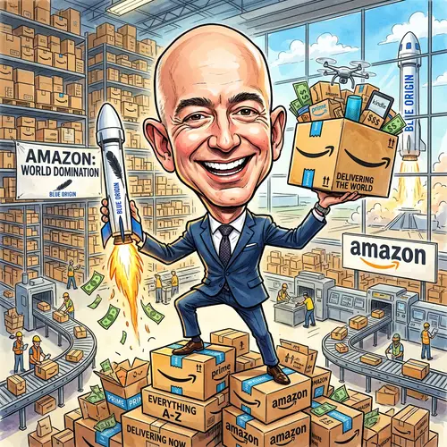 Jeff Bezos Caricature - Unique Artwork