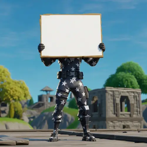 Fortnite Game Character Holding Blank Sign