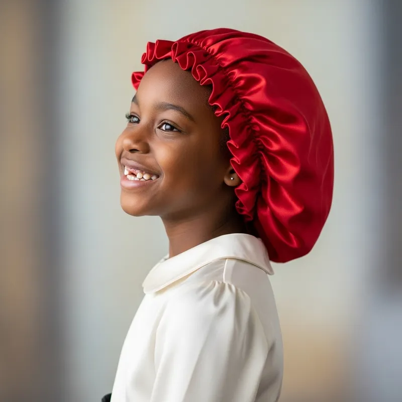 Elegant Black Girl in Red Bonnet Elegant Black Girl in Red Bonnet
