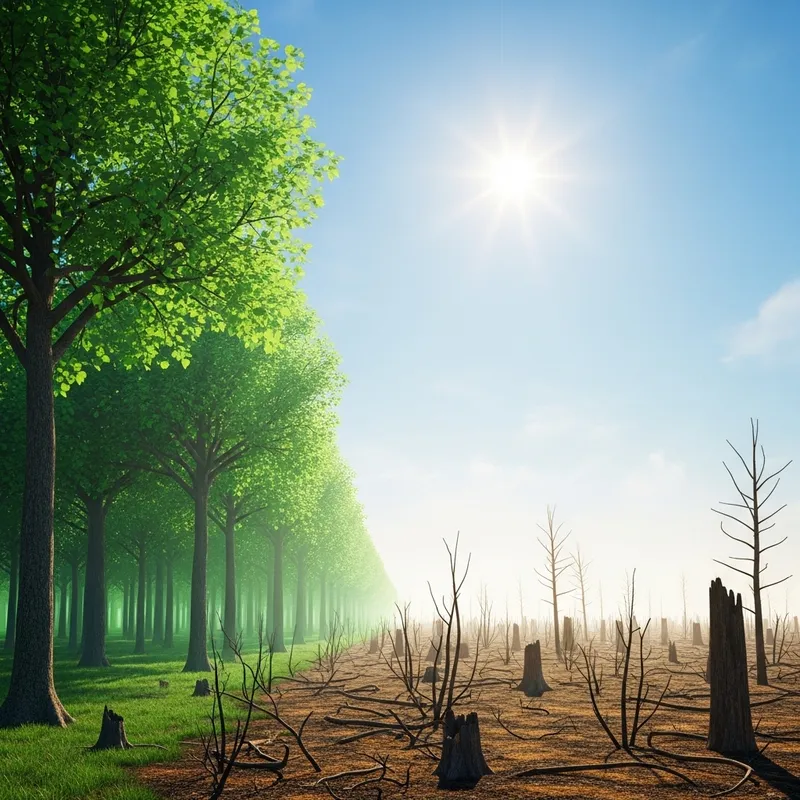 Abstract Landscape Illustrating Global Warming Effect Abstract Landscape Illustrating Global Warming Effect