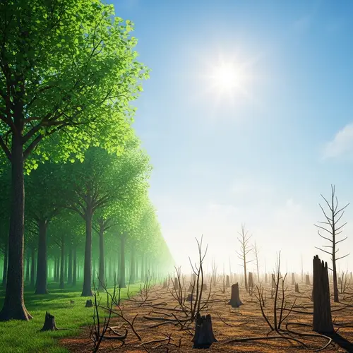 Abstract Global Warming Landscape: A Stark Warning