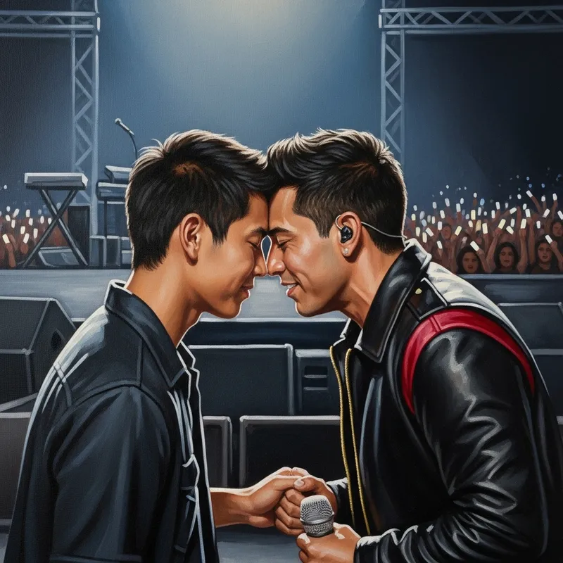 Romantic Connection: Enthusiastic Fan Kisses Singer