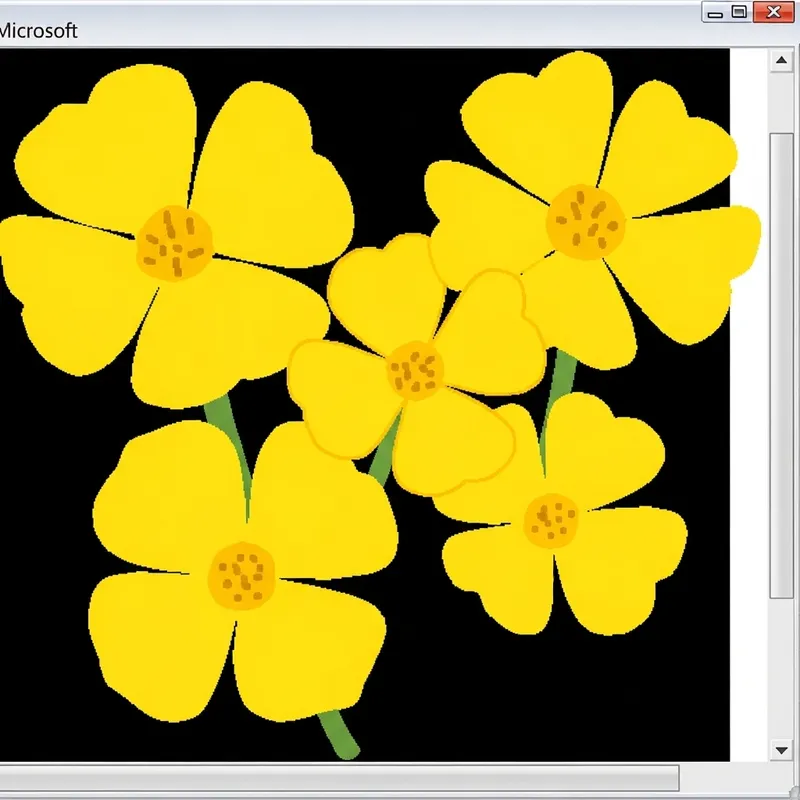 Hand-Drawn Yellow Flowers in Paint Style for Digital Art