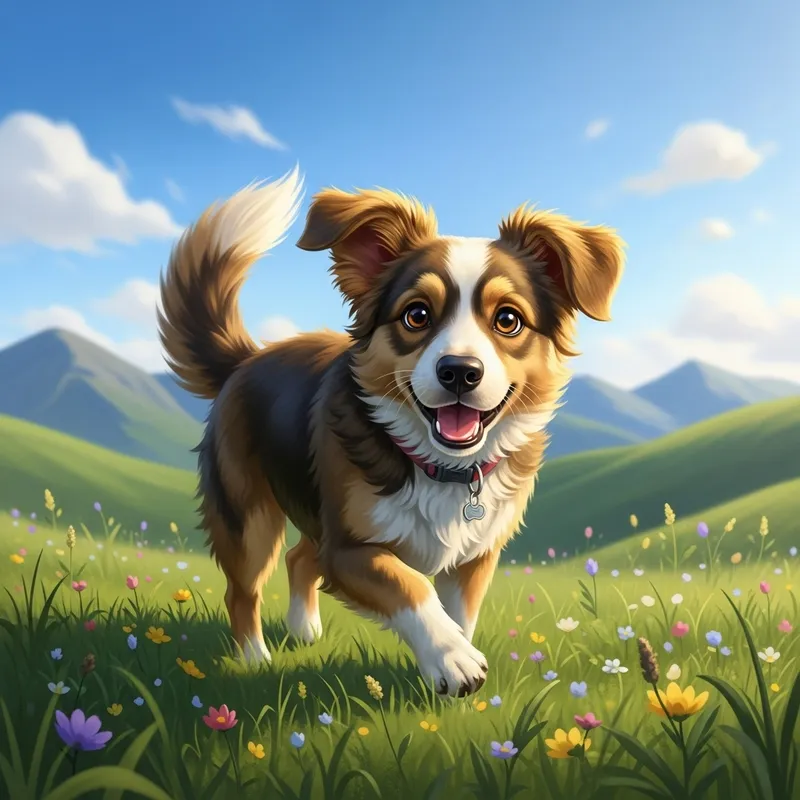 Cute Dog Enjoying Playtime in Natural Surroundings