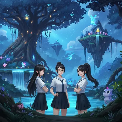 Talented Girls in Mystical World with Magical Creatures