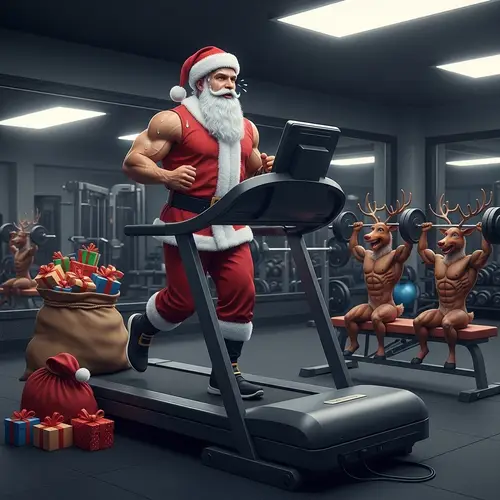Santa Claus in Gym: Modern Fitness Makeover | Your Fitness