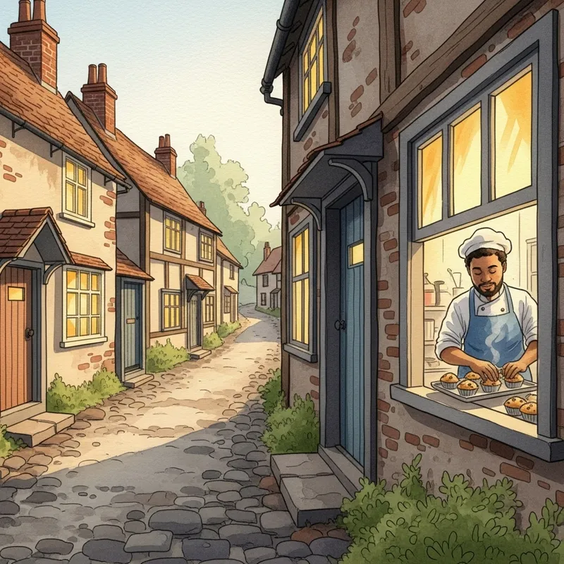 Drury Lane Muffin Man Song Watercolor Painting Drury Lane Muffin Man Song Watercolor Painting