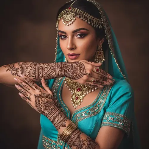 South Asian Princess with Intricate Henna Tattoos | Aladdin Style