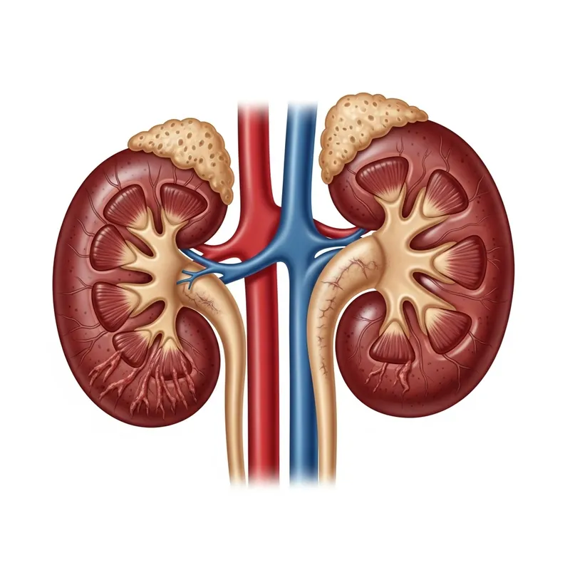Detailed Illustration of Human Kidneys Damage Detailed Illustration of Human Kidneys Damage
