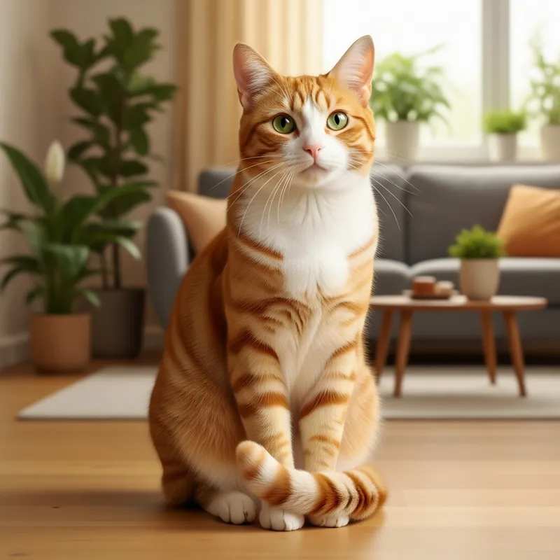 Adorable Orange and White Cat | Tranquil Setting Adorable Orange and White Cat | Tranquil Setting