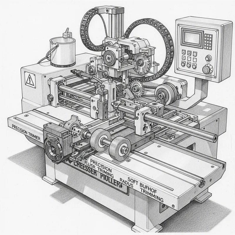 Intricate Pencil Sketch of Edge Banding Machine