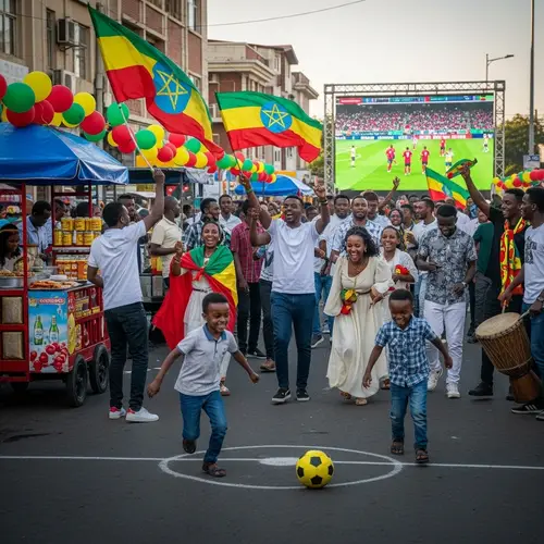 Ethiopian World Cup Victory Celebration | Street Scene in Ethiopia