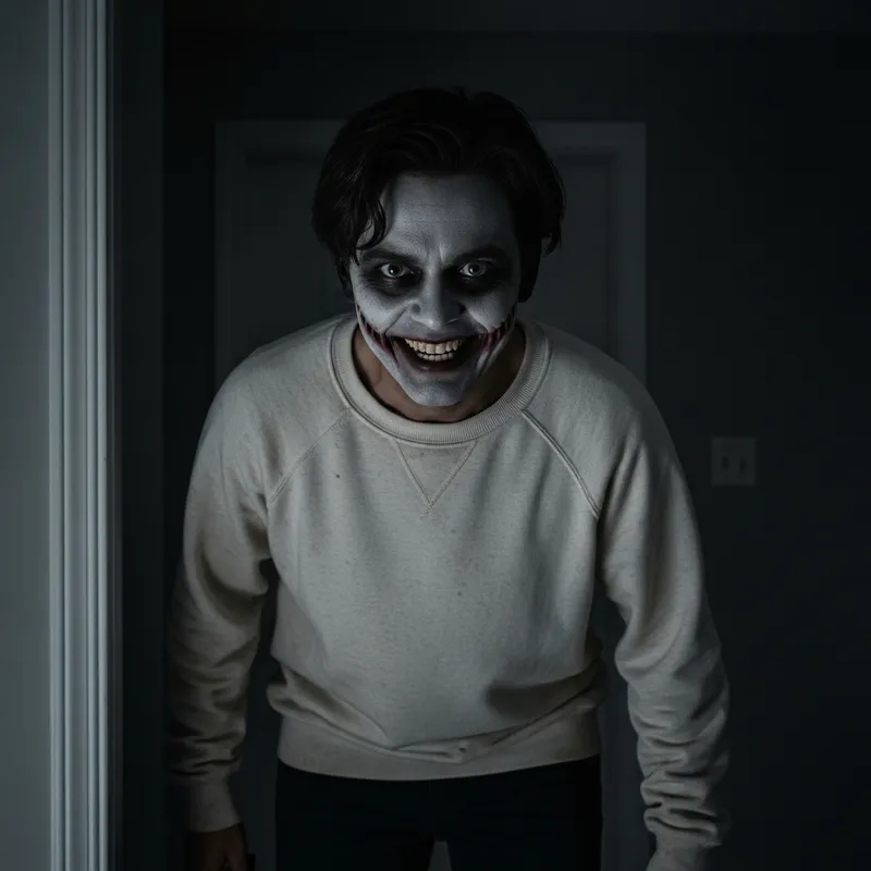 Jeff The Killer - Eerie humanoid figure emerging from the shadows