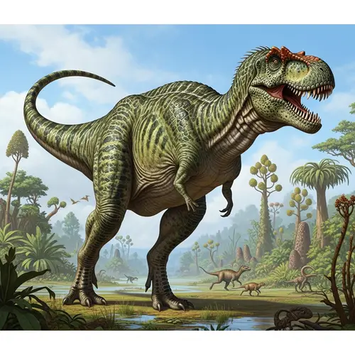 Prehistoric Dinosaur Roaming Freely - Mesmerizing Sight