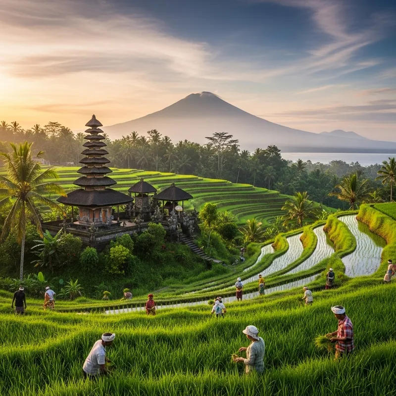 Bali Landscapes: Rice Terraces, Temples, & Volcano Views