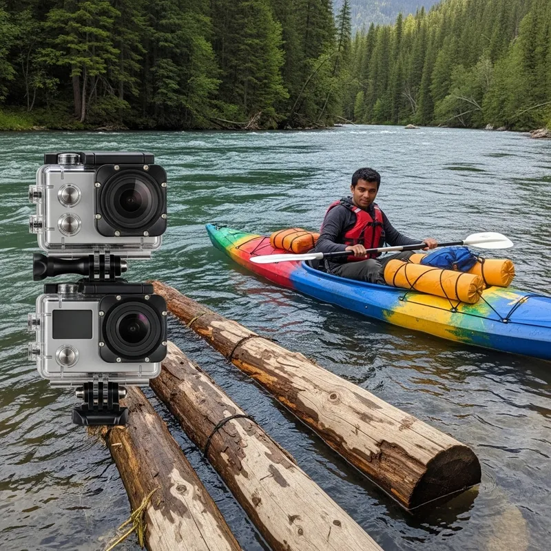 Vibrant Kayak Adventure: Quirky River Exploration