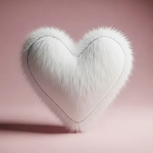 Fluffy White Heart Plush Toy