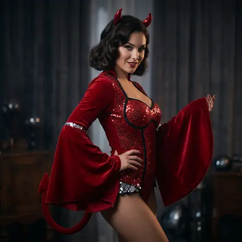 Striking Red Devil Costume for Halloween